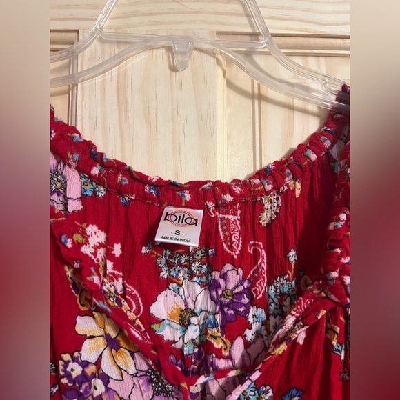 Bila red floral dress size small - Picture 2 of 2